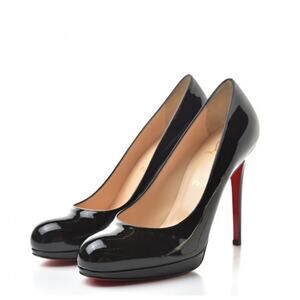 Christian Louboutin New Simple 120 Black Patent Pumps